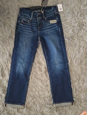 Buckle Black Dark Blue Cropped Slim Jeans